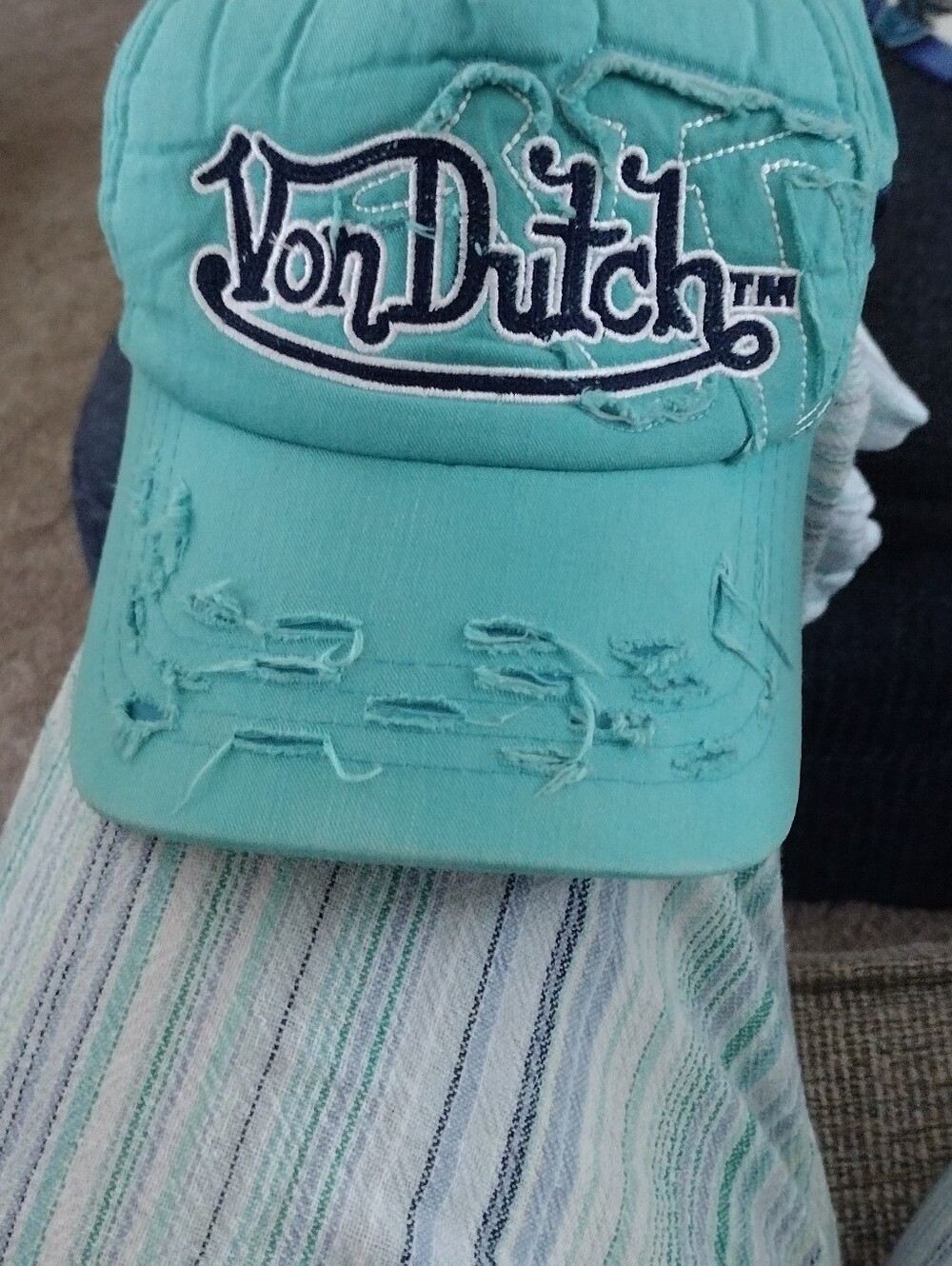 Von Dutch Teal/Turquoise Logo Cap